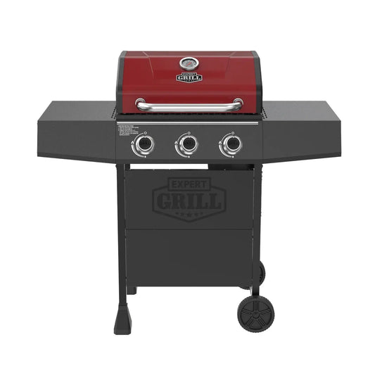3 Burner Propane Gas Grill in Red
