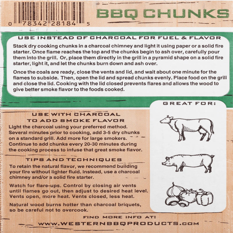 Premium BBQ Apple BBQ Cooking Chunks, 500 Cubic Inch