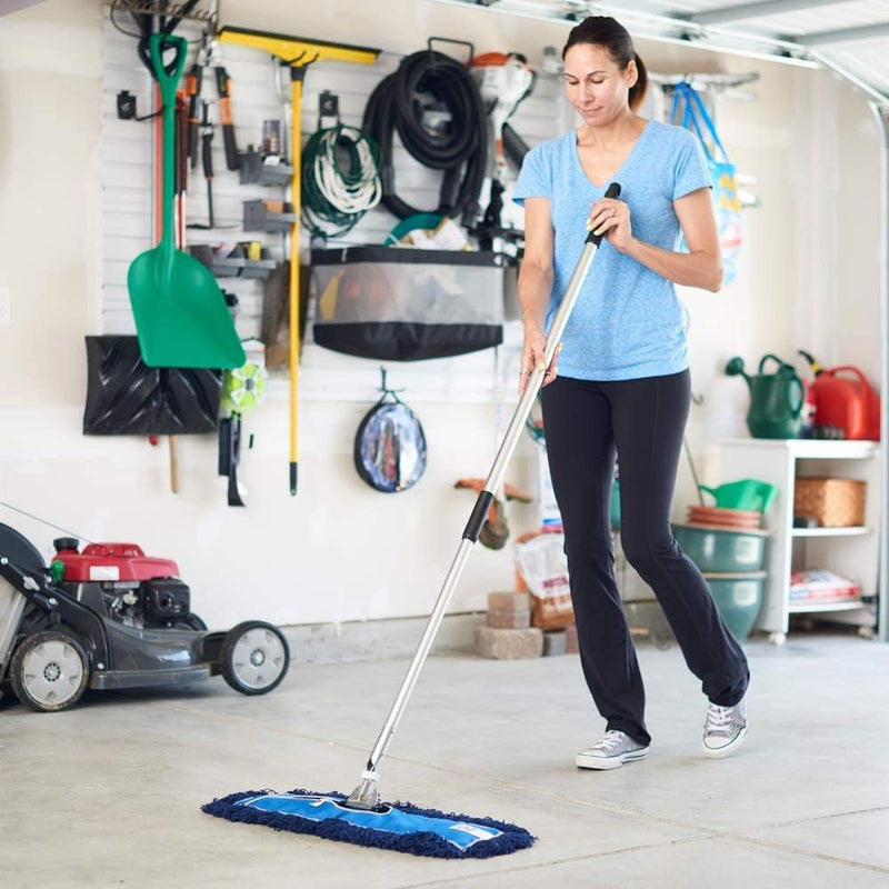 48" Premium Nylon Dust Mop- Heavy Duty Mop Head for Industrial, Commercial, and Residential Cleaning - Dry Floor Duster for Hardwood Surfaces and Commercial Applications - Blue