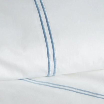 600 Thread Count Double Stripe Embroidered Duvet Set Mélange Home