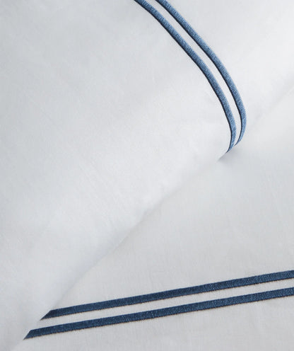 600 Thread Count Double Stripe Embroidered Duvet Set Mélange Home