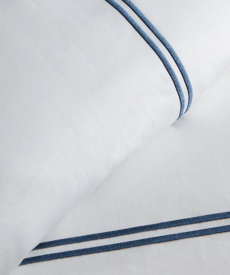 600 Thread Count Double Stripe Embroidered Duvet Set Mélange Home