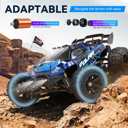 RC Cars for Adults Fast 40+MPH 1:14 Waterproof Off-Road RC Truck 4WD All Terrain High-Speed Remote Control Car Toy Gifts for Kids Boys, 2 Batteries