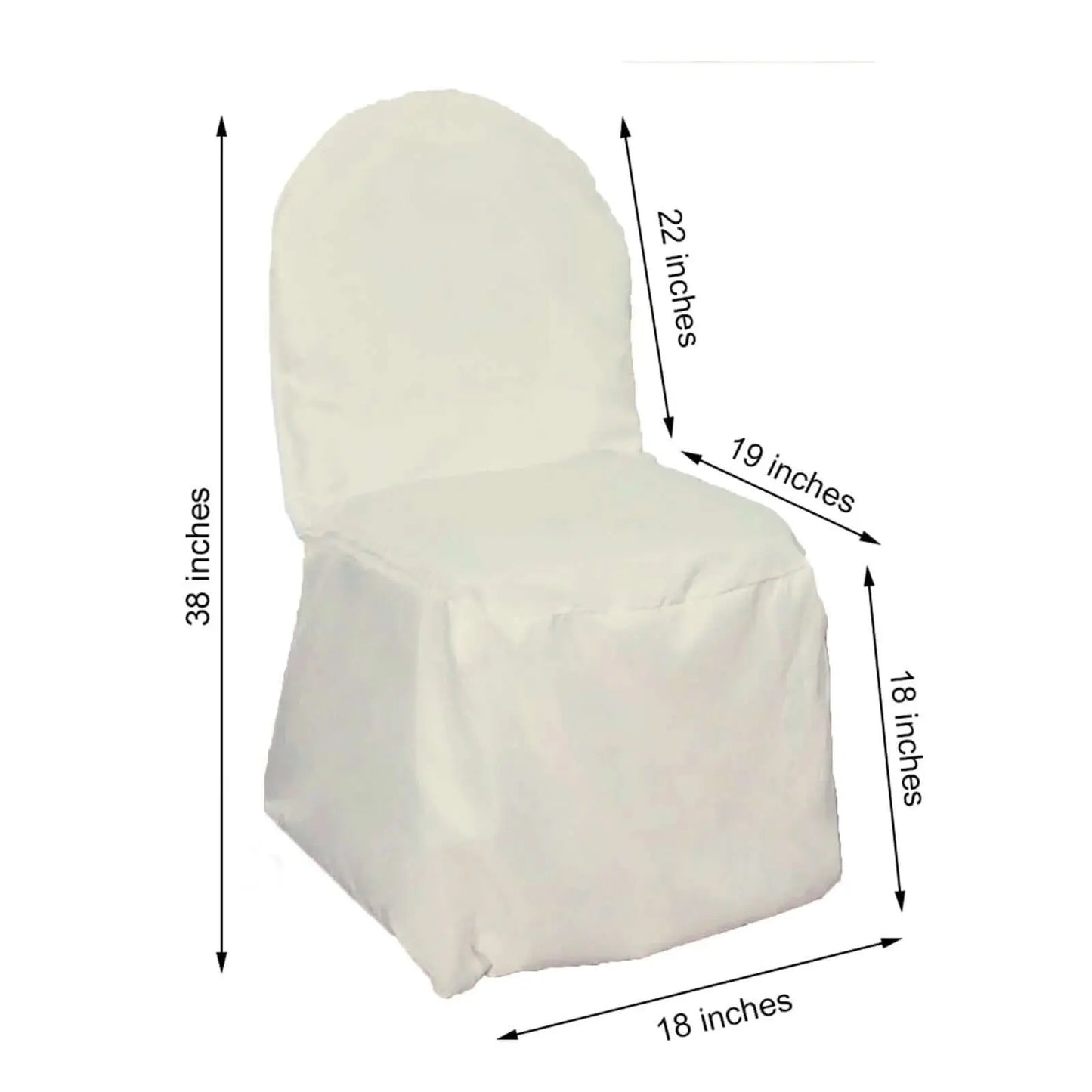 30 PCS Ivory Polyester Banquet Chair Covers, Reusable or Disposable Stain Resistant Chair Covers
