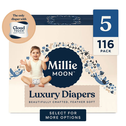 Experience Unmatched Softness and Leak Protection with Millie Moon Luxury Size 1 Diapers - 100 Count for Ultimate Baby Comfort!