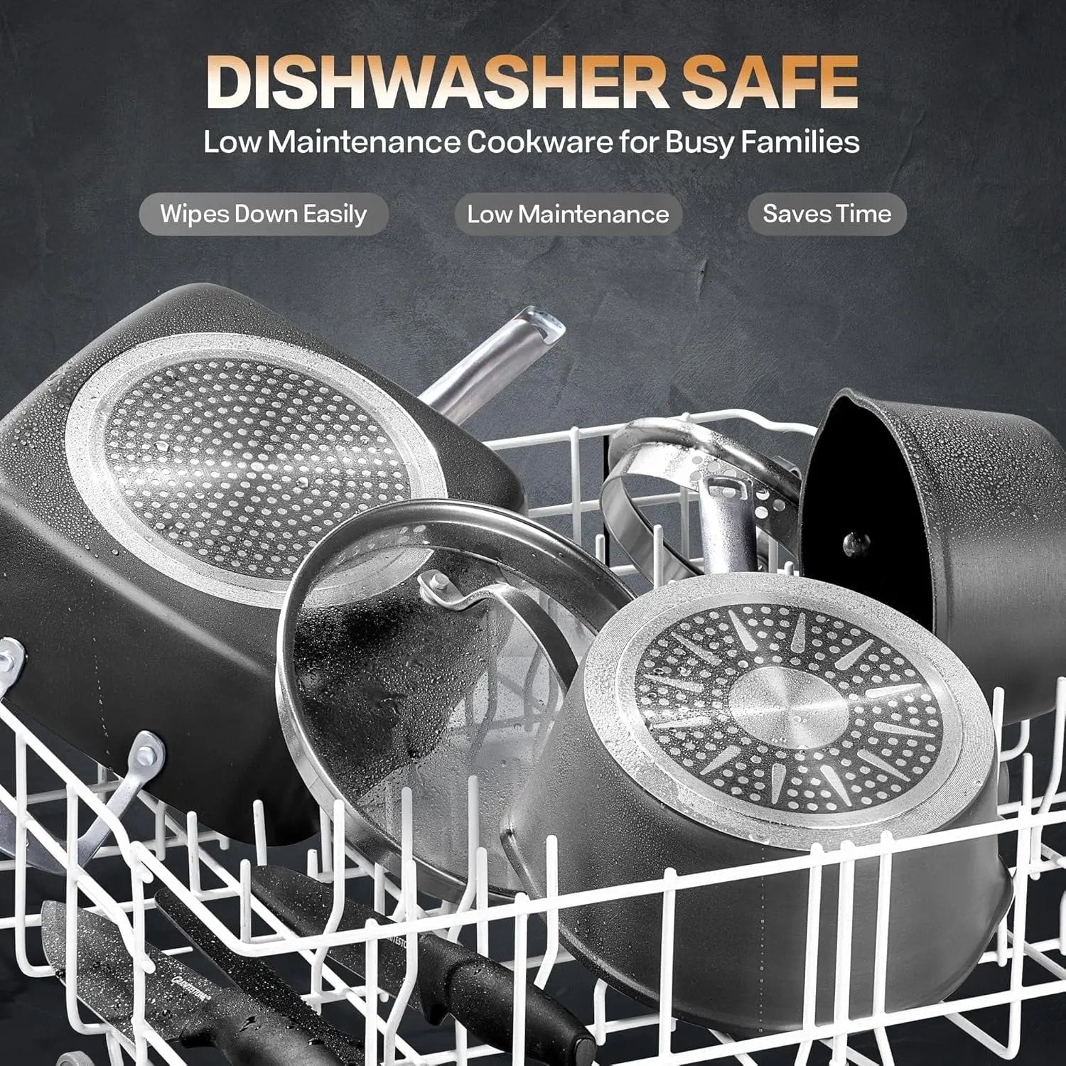 14 Pc Induction Cookware Sets, Kitchen Pots and Pans Set Non Stick, Kitchen Cookware Sets, Nonstick Cookware Set, Non Stick Pots and Pan Set, Hard Anodized, Oven and Dishwasher Safe