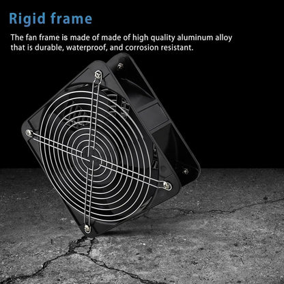 AXIAL Fan 20060, 110V 120V AC 200Mm X 200Mm X 60Mm Heavy Duty Industrial Fan, for DIY Cooling Ventilation Exhaust Projects