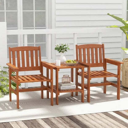 Chic 3-Piece Bistro Set for Your Patio – Perfect for Sunny Days with Umbrella Hole!