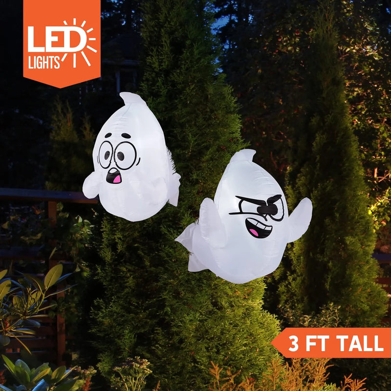 Spook Up Your Halloween! 🎃👻 Get 2 Inflatable Window Ghosts That Fly Out to Haunt Your Yard! Perfect for Outdoor Decoration! 🌙✨