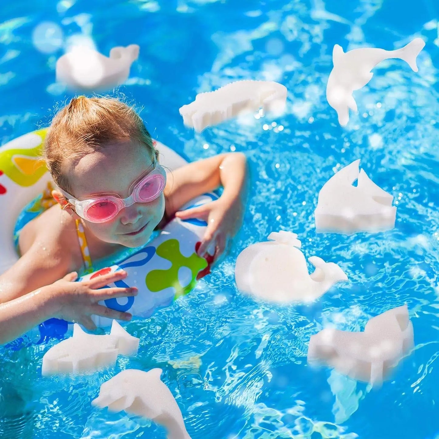 24 Pcs Oil Absorbing Sponge Hot Tub Scum Absorber Pool Floating Sponge Hot Tub Accessories Pool Accessories for Swimming Pool and Spa Cleaning Supplies(Vivid Style)