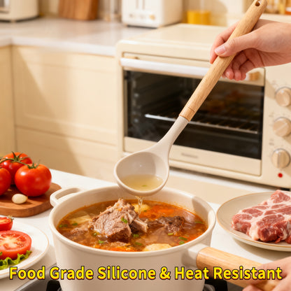 34pcs Silicone Kitchen Utensils Set with Wooden Handle