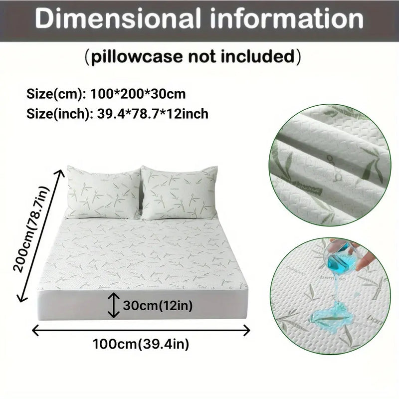 1pc 100% Bamboo Fiber Waterproof Mattress Protector (250gsm), Cooling And Breathable Knitted Mattress Pad Cover, 3D Air Bed Cover For Cozy Sleep Our3Designs