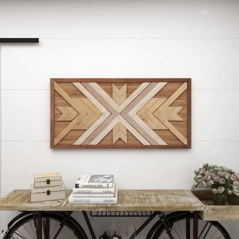 Artisan-Made Southwestern Geometric Wooden Wall Decor for Charming Home Accents