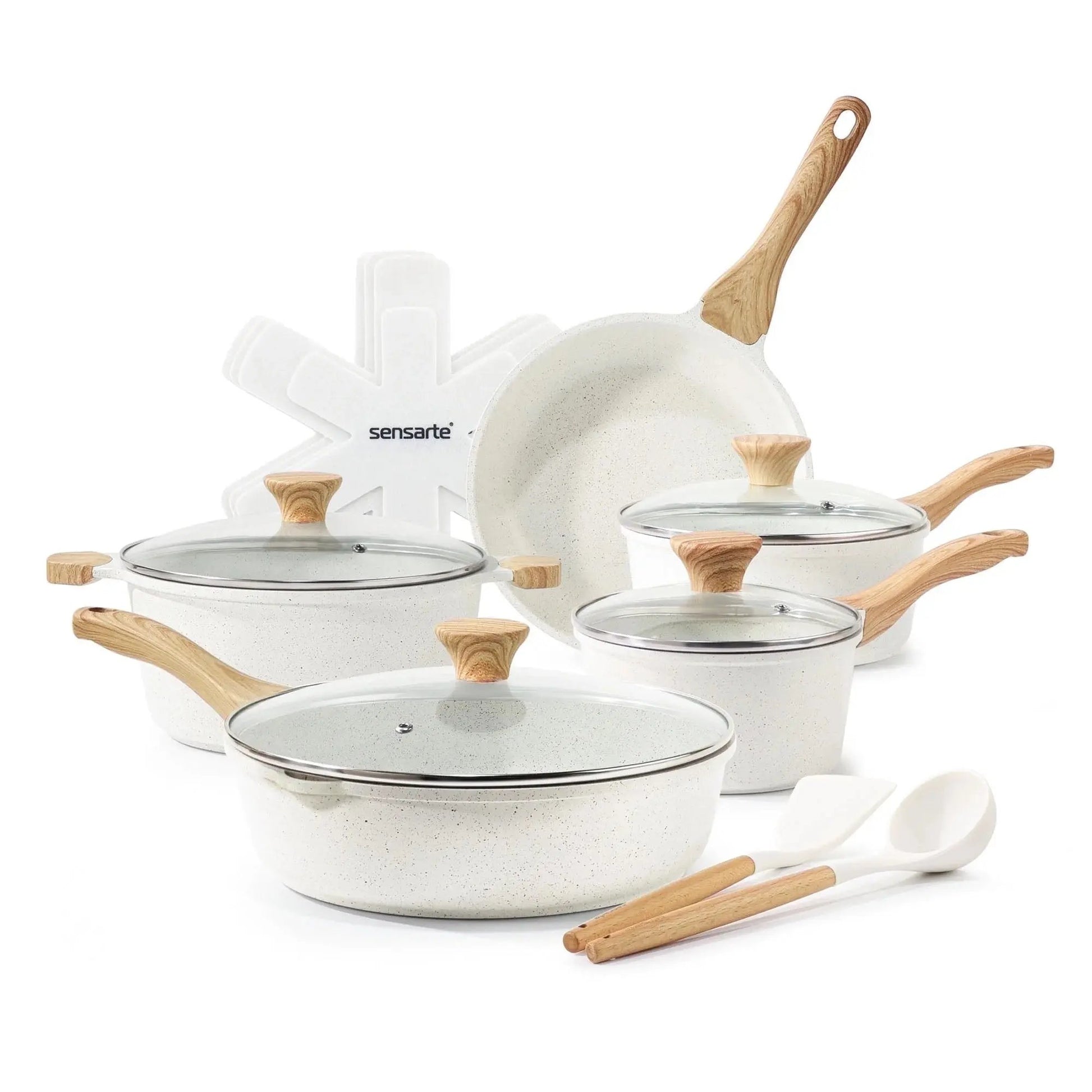 Upgrade Your Kitchen Game with Our 17-Piece Ceramic Nonstick Cookware Set! 🍳✨ Perfect for Healthier Cooking! #KitchenEssentials #HealthyCooking