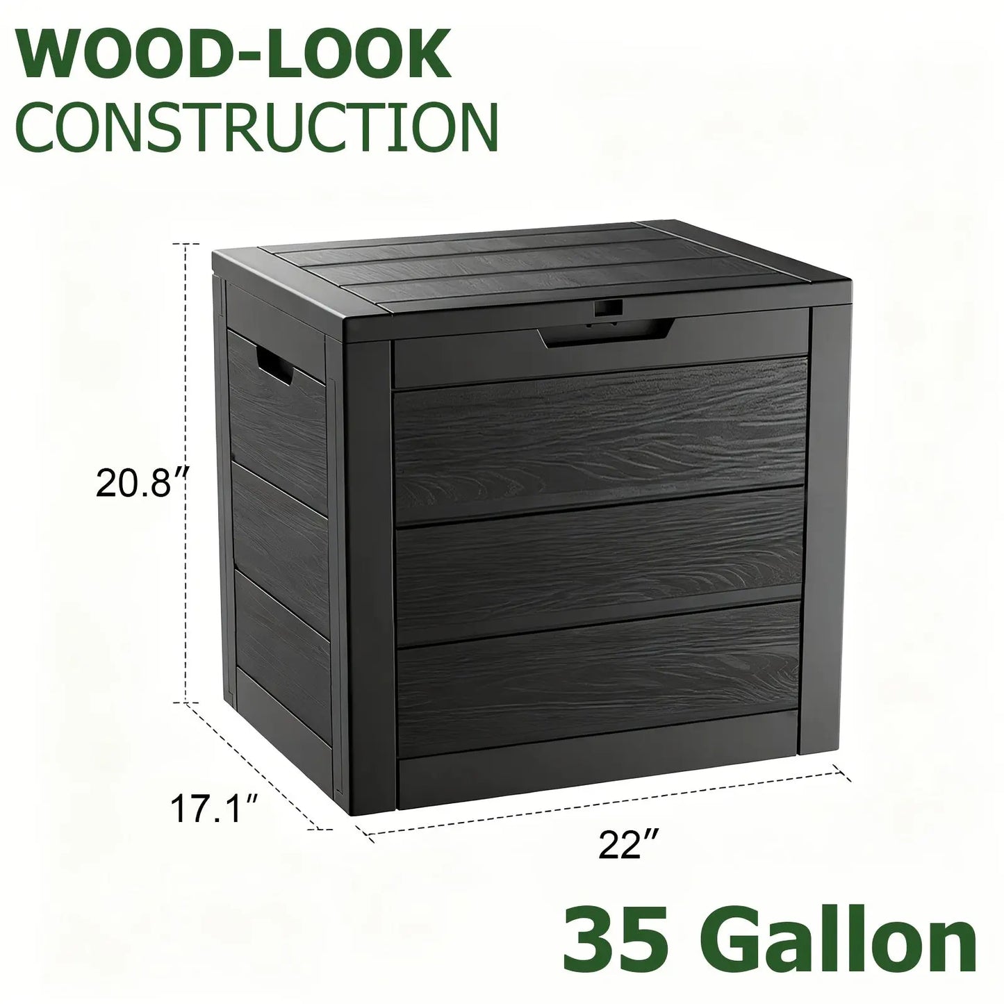 Outdoor Storage Box with a 35-Gallon Capacity