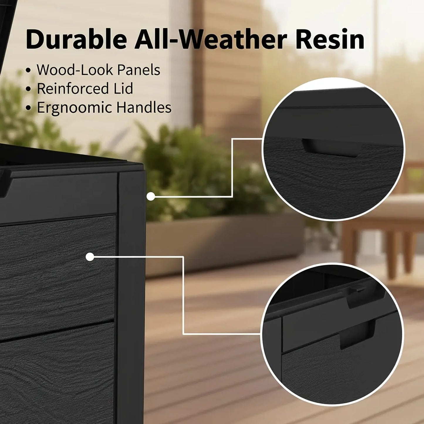 Outdoor Storage Box with a 35-Gallon Capacity