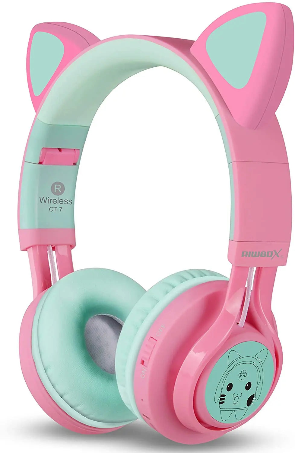 CT-7 Cat Ear Bluetooth Headphones: The Purr-fect Party Animal with LED Lights for Ultimate Fun!