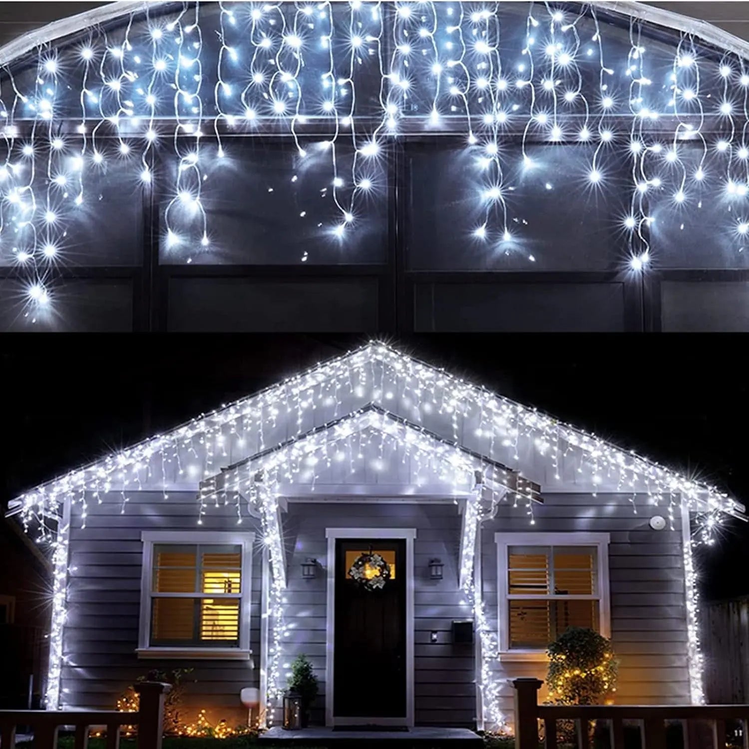 Illuminate Your Holidays with Our 400LED Cool White Outdoor Christmas Lights - Perfect for Every Celebration! 8 Enchanting Modes to Create the Ideal Ambiance!