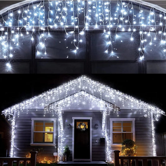 Illuminate Your Holidays with Our 400LED Cool White Outdoor Christmas Lights - Perfect for Every Celebration! 8 Enchanting Modes to Create the Ideal Ambiance!
