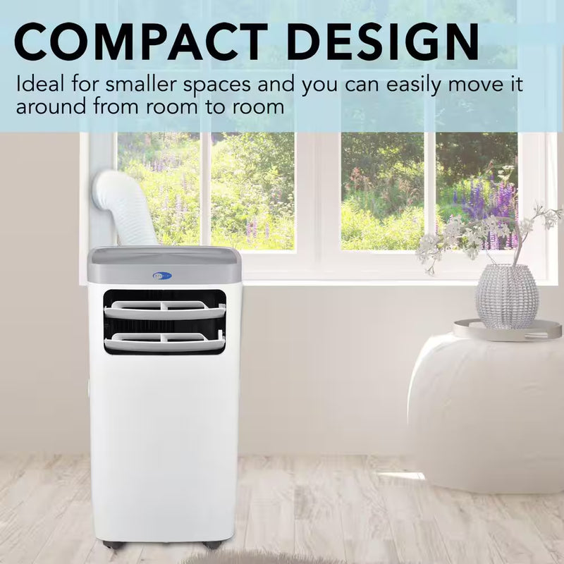 6,800 (DOE) BTU Portable Air Conditioner Cools 400 Sq. Ft. with Dehumidifier and Remote in White