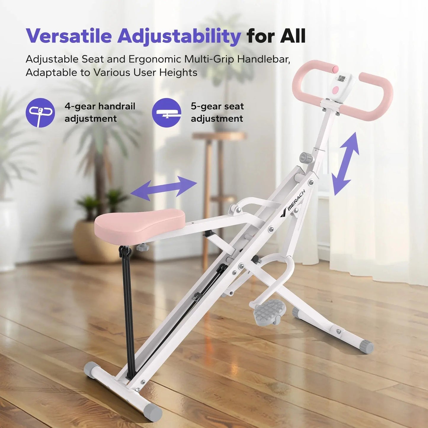 Foldable Squat Assist Trainer for Glutes and Quads - Includes 3 Adjustable Tension Bands