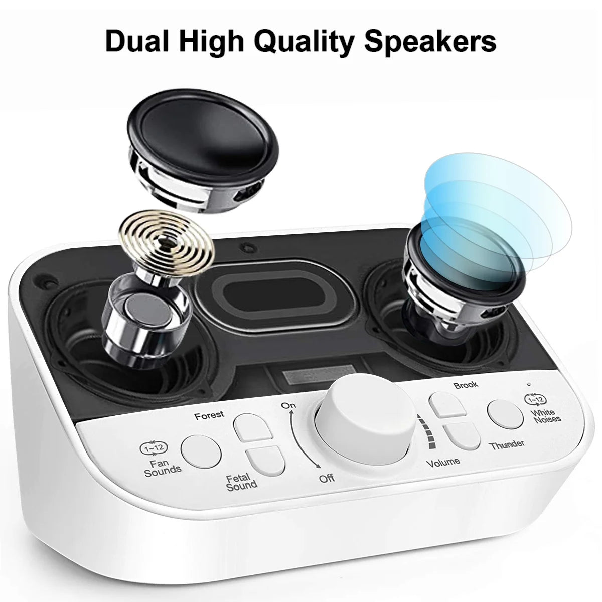 Drift Off to Dreamland: White Noise Machine with 38 Soothing Sounds & Timer for Ultimate Relaxation at Home, Work, or On-the-Go!