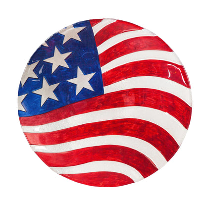 American Classic Birdbath, American Flag, 18" EG Collective