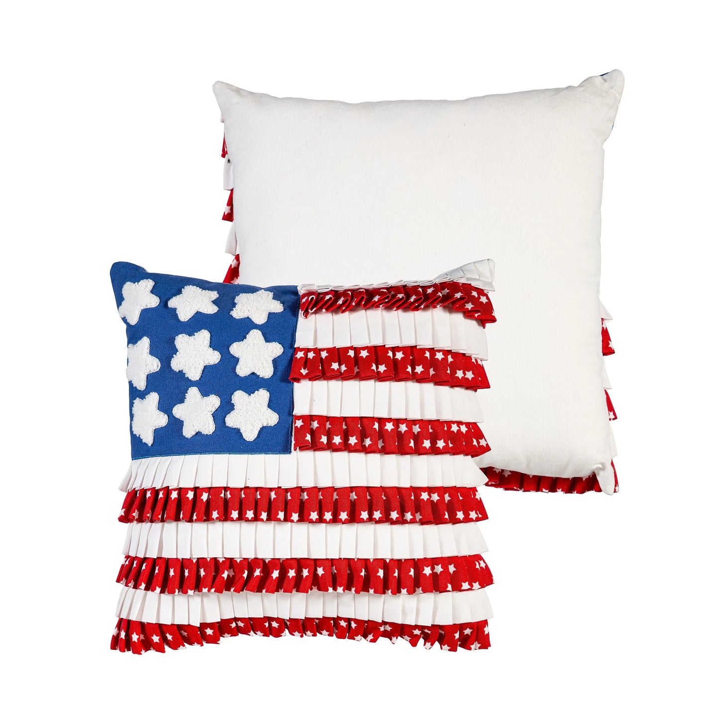 American Flag Pleated Square Pillow, 16" EG Collective