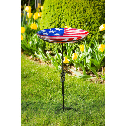 American Classic Birdbath, American Flag, 18" EG Collective