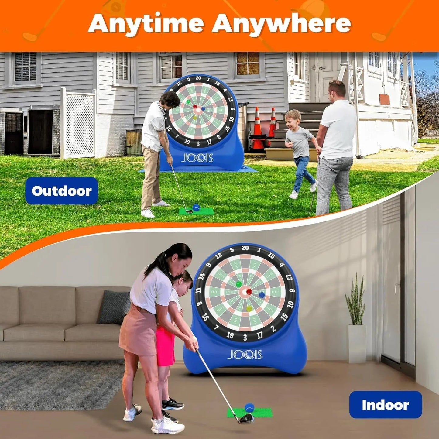 Get Ready for Fun! 🎉🏌️‍♂️ 6.5Ft Inflatable Golf Dart Board - 20+ Games Included! Perfect for Family Parties & Backyard Fun! 🏡🎯