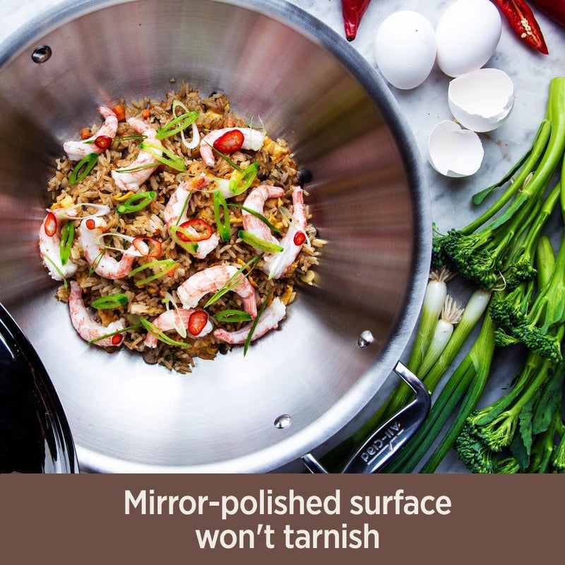 Copper Core 5-Ply Stainless Steel Sauce Pan 3 Quart Induction Oven Broiler Safe 600F Pots and Pans, Cookware Silver