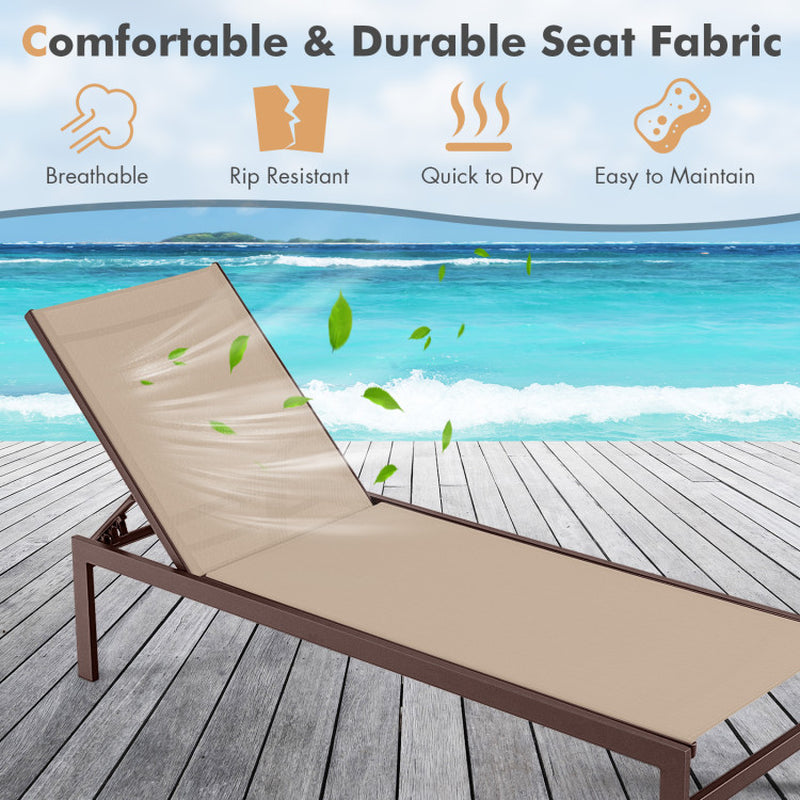 Elevate Your Relaxation Game with Our 6-Position Chaise Lounge Chairs – Durable & Stylish with Rustproof Aluminium Frame! 🛋️✨