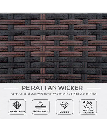 Rat Daybed Patio Furniture Set W/ Adjustable Canopy,