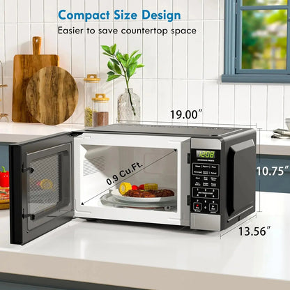 Effortless Cooking Awaits with the Sleek Stainless Steel Countertop Microwave Oven - 0.9 cu ft, 900 Watts of Power