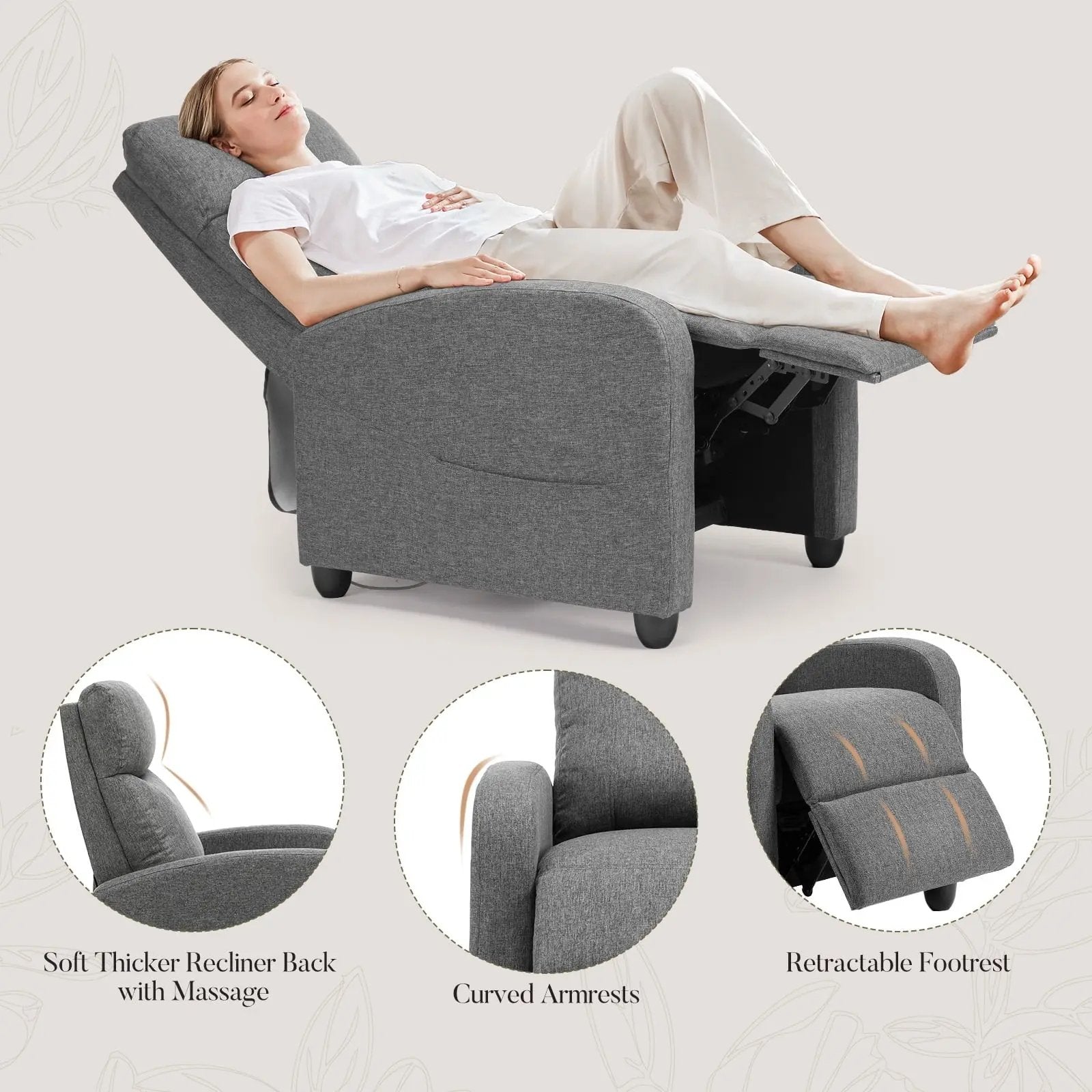 Cozy Up with Our Grey Massage Recliner Chair – Perfect for Your Home Theater! 🛋️✨ #HomeComfort #ReclinerLove