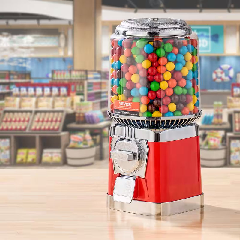 Gumball Machine for Kids, 16 In. H Candy Vending Dispenser Dry Food Dispensers Red