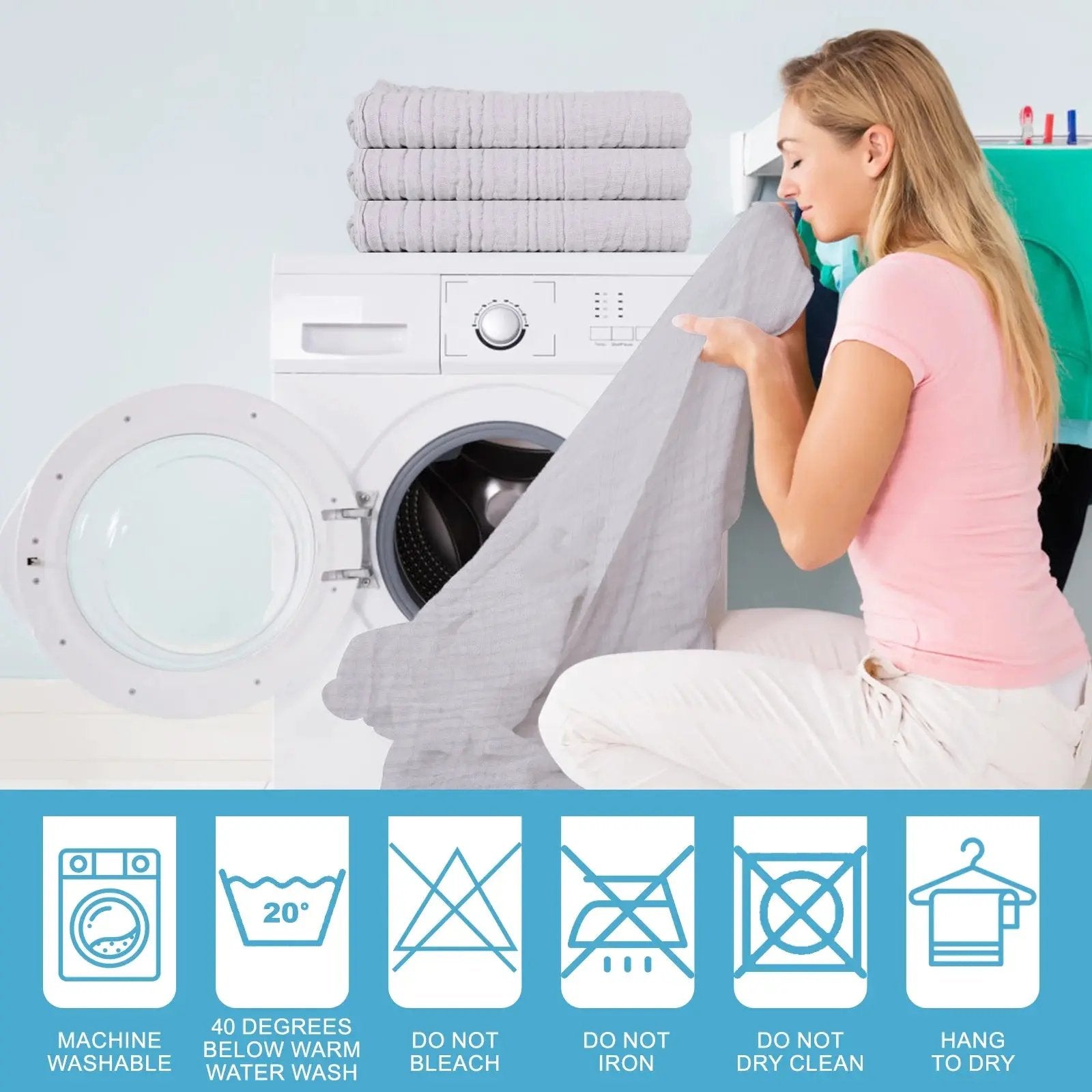 Snuggle Your Little One with Our Soft Muslin Baby Bath Towels - 3 Pack in Cozy Grey! 🛁💖✨