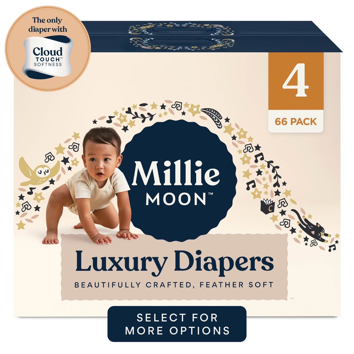 Experience Unmatched Softness and Leak Protection with Millie Moon Luxury Size 1 Diapers - 100 Count for Ultimate Baby Comfort!