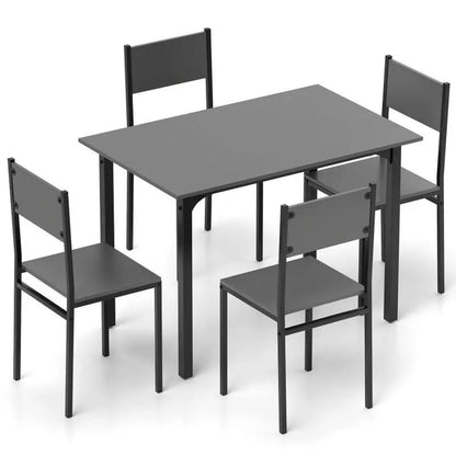 Stylish 5-Piece Industrial Dining Table Set for 4 - Perfect for Modern Kitchens
