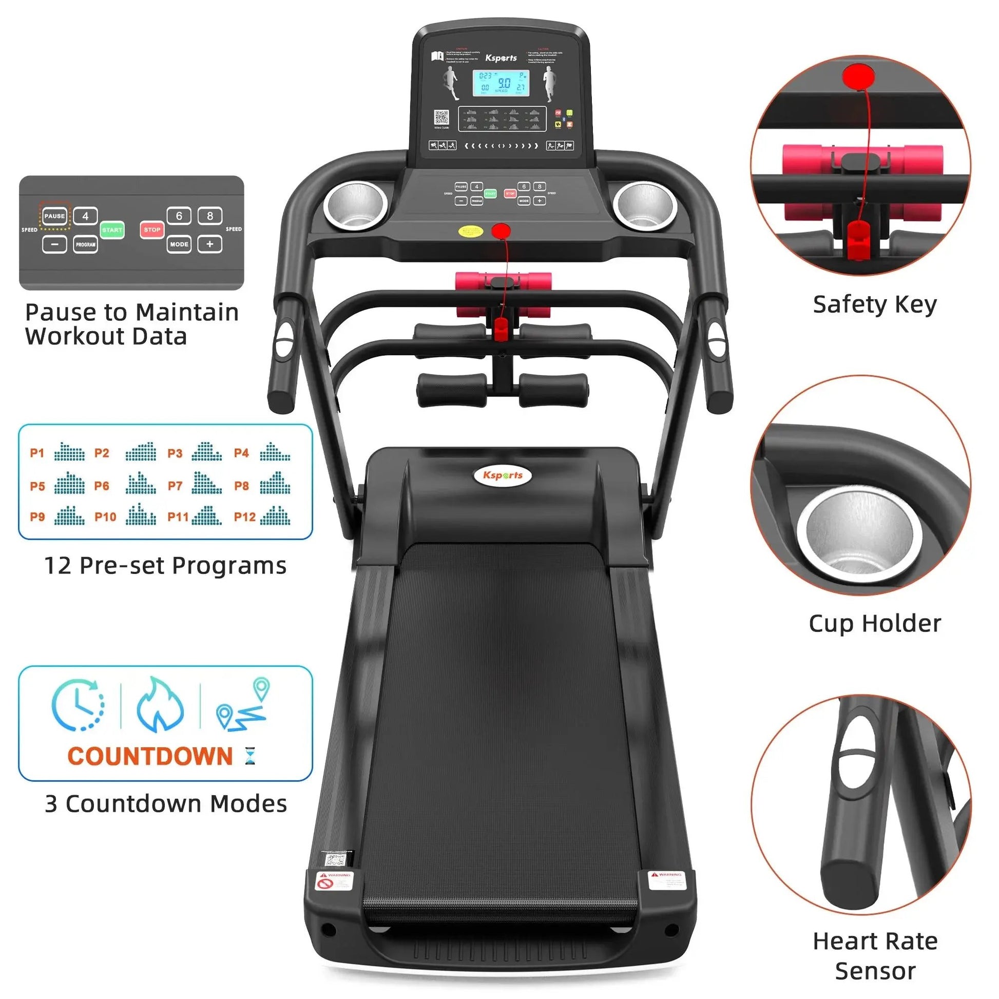 Get Fit at Home! 🏃‍♂️💪 Electric Treadmill Bundle with Rack, Mat & Dumbbells - All in Sleek Black! #HomeGym #FitnessGoals
