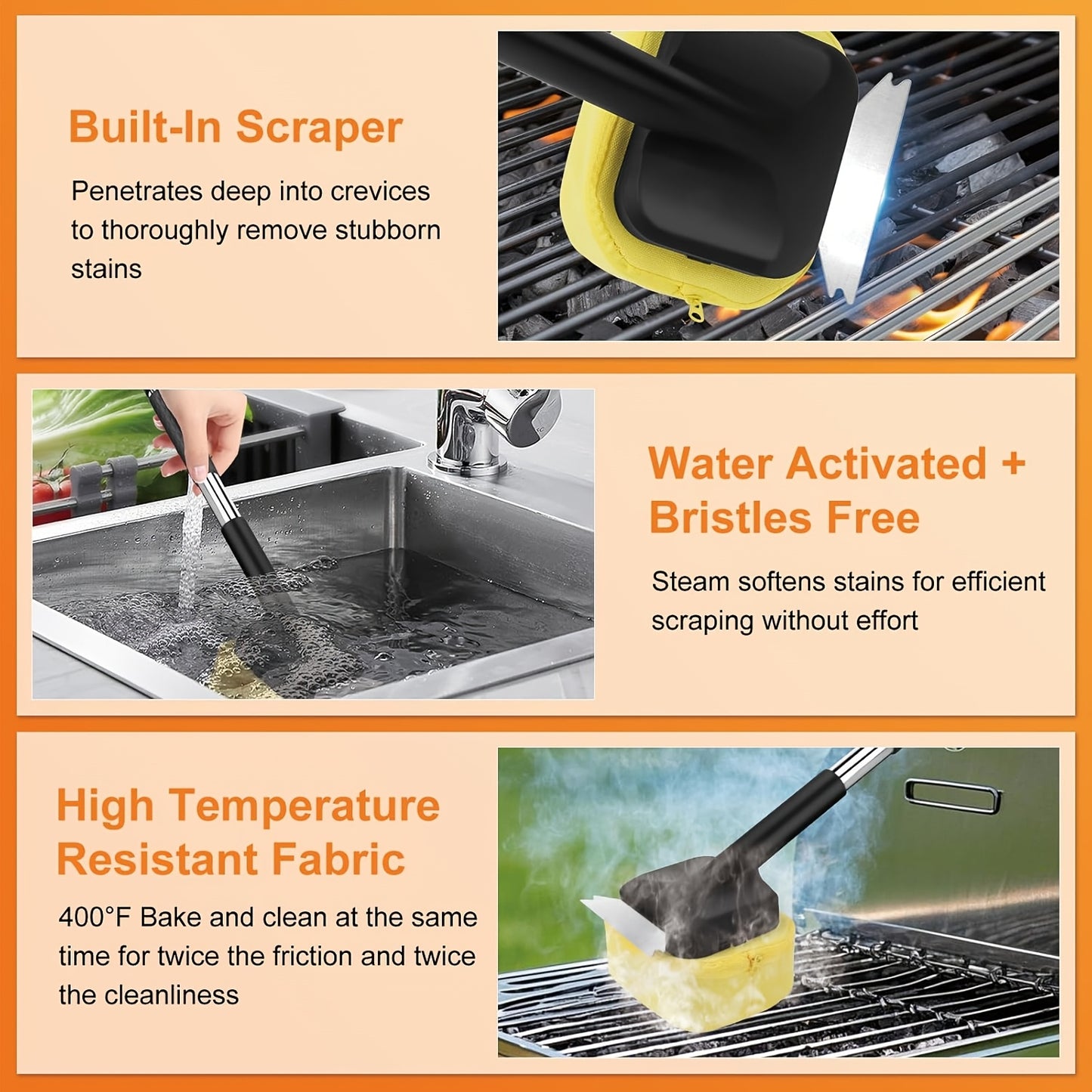 3in1 Grilling Brush And Scraper