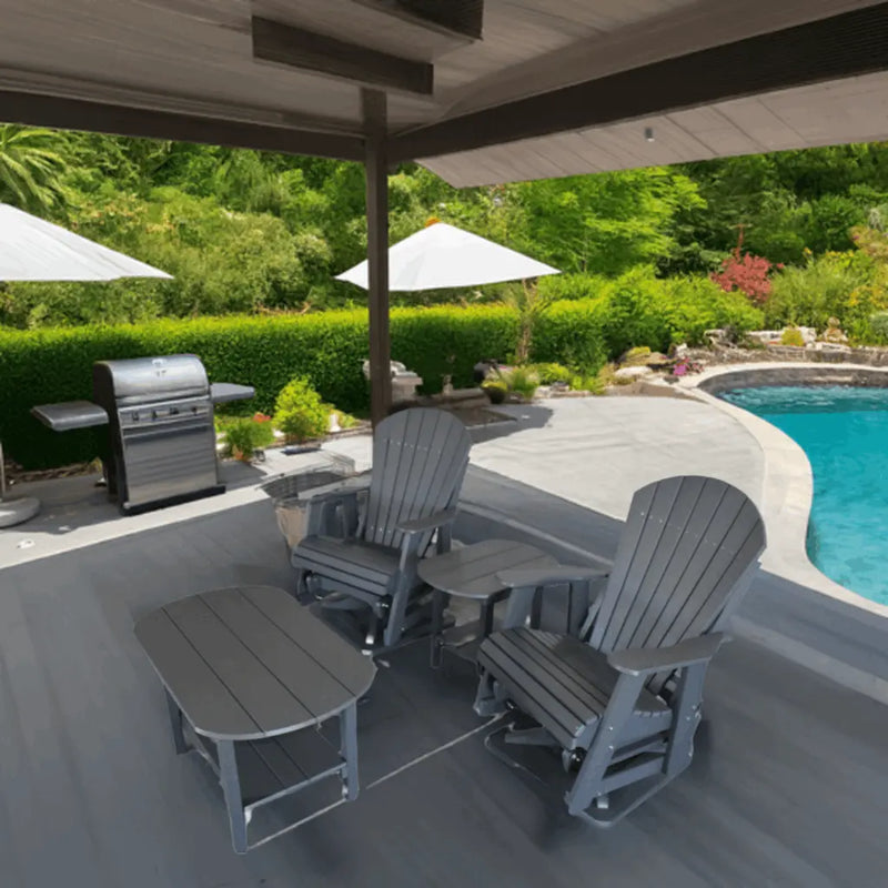 4 pc Glider Adirondack Chair and Table Set Dutch Country Patio, LLC