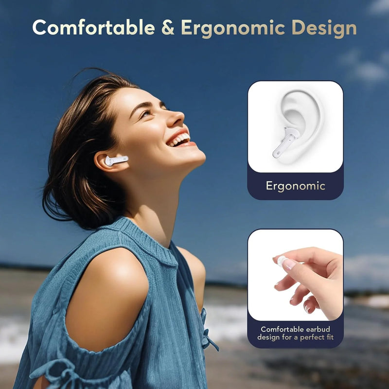 Wireless Earbuds Bluetooth 5.1 Headphones TWS Stereo In-Ear Earphones with IP7 Waterproof Built-In Mic Headset for Sport, 35Hours Playing Time, Charging Case & 3 Ear Tips