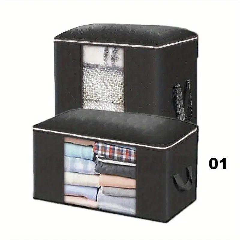 1pc Large Clear Plastic Storage Bag Organizer with Reinforced Handles, Sturdy Zippers & Clear Window - Ideal for Bedding, Comforters, Clothes - Perfect for Closet Organization, Halloween Decor, Christmas Gift, Clothes Organiz Our3Designs