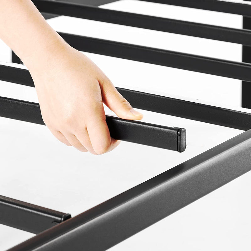 14-Inch Metal Platform Beds W/ Heavy Duty Steel Slat Mattress Foundation (No Box Spring Needed), Black