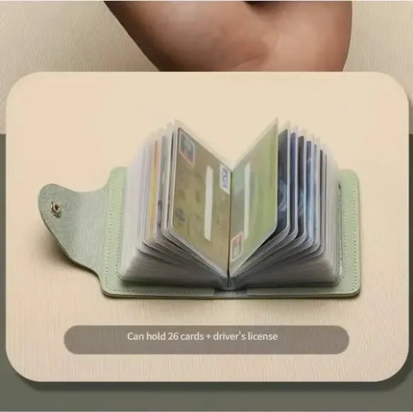 RFID Blocking Credit Card Organizer with Snap Closure in Soft Mint Green Leatherette