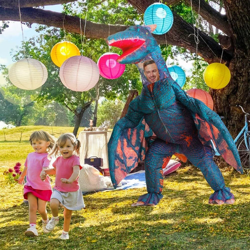 Dinosaur Inflatable Costume Adult Dino Pterodactyl Costume Suit Blow up Dinosaur Costume for Halloween Cosplay Party