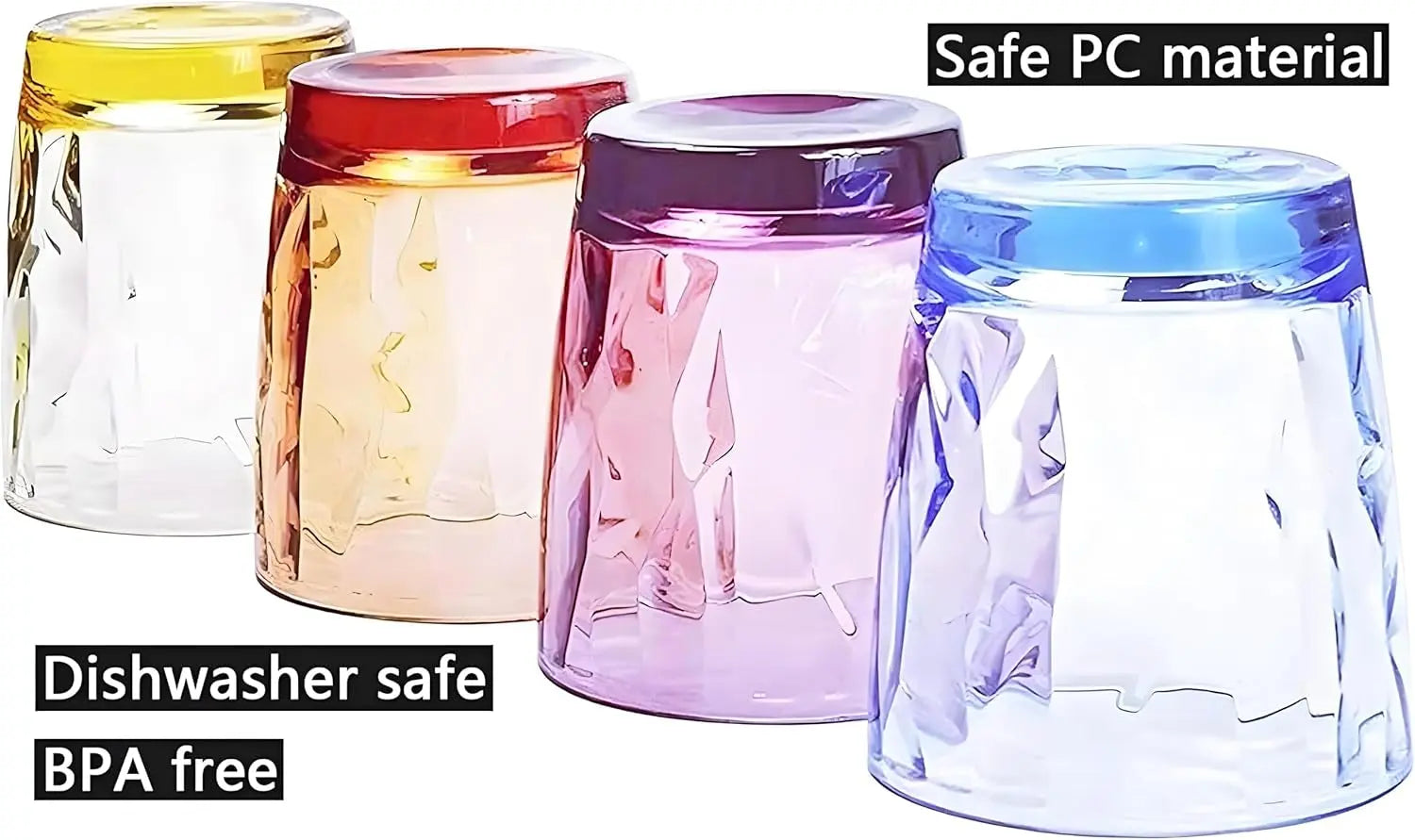 10 Oz Unbreakable Tritan Drinking Glasses Shatterproof Acrylic Glasses Drinkware BPA Free Hard Plastic Cups Reusable Kitchen Water Glasses Drinking Set of 8 (4 Colors)