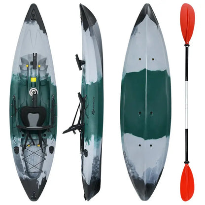 Explore the Waters: Versatile Sit-On-Top Fishing Kayak with Rod Holders & Paddle