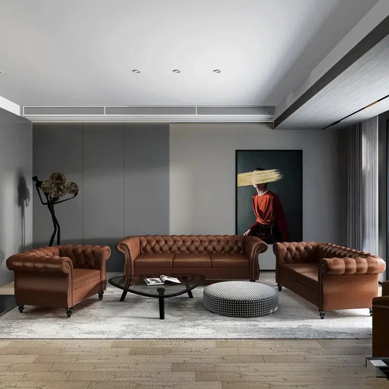 Brisny 3 - Piece Faux Leather Living Room Set